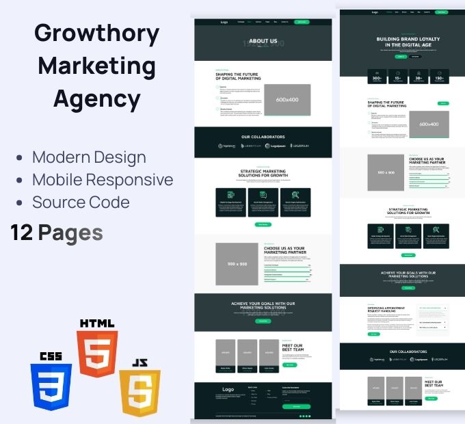 Growthory – 营销机构 高级 HTML 模板