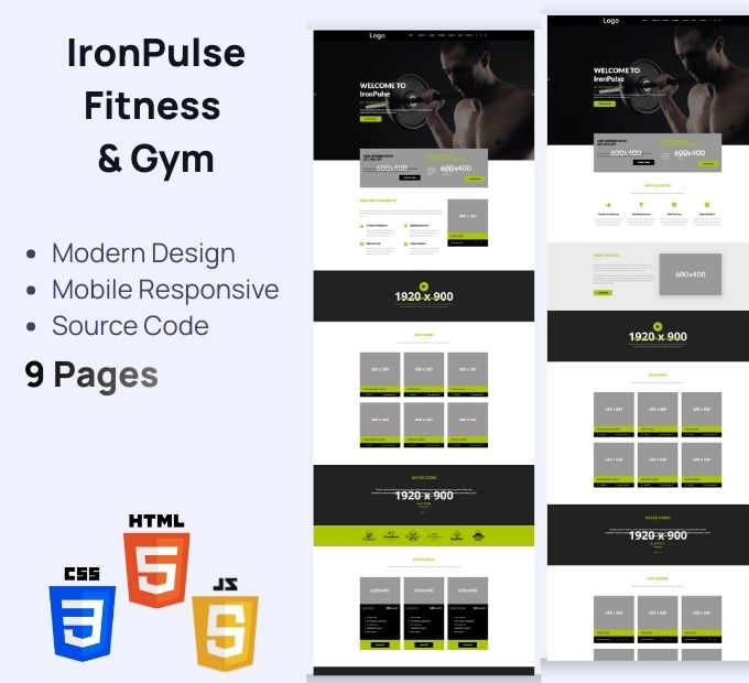 IronPulse – 健身房与健身 基础 HTML 模板