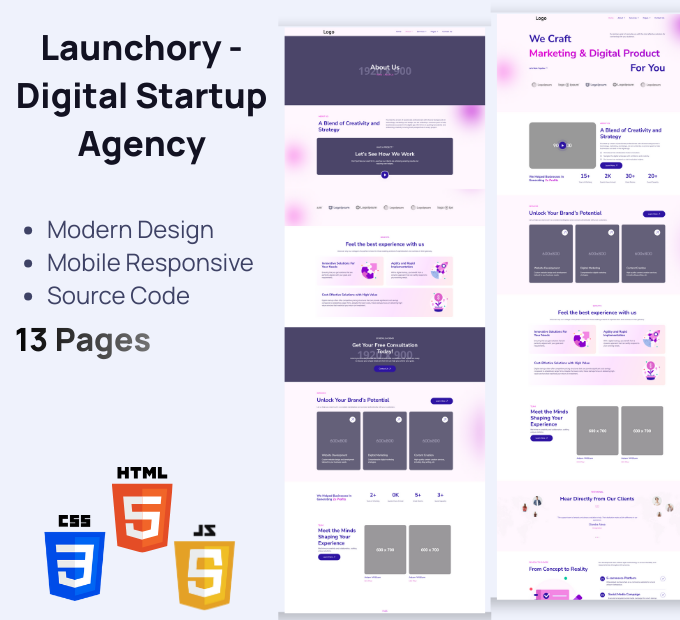 Launchory – 数字初创机构 优雅 HTML 模板  简短描述