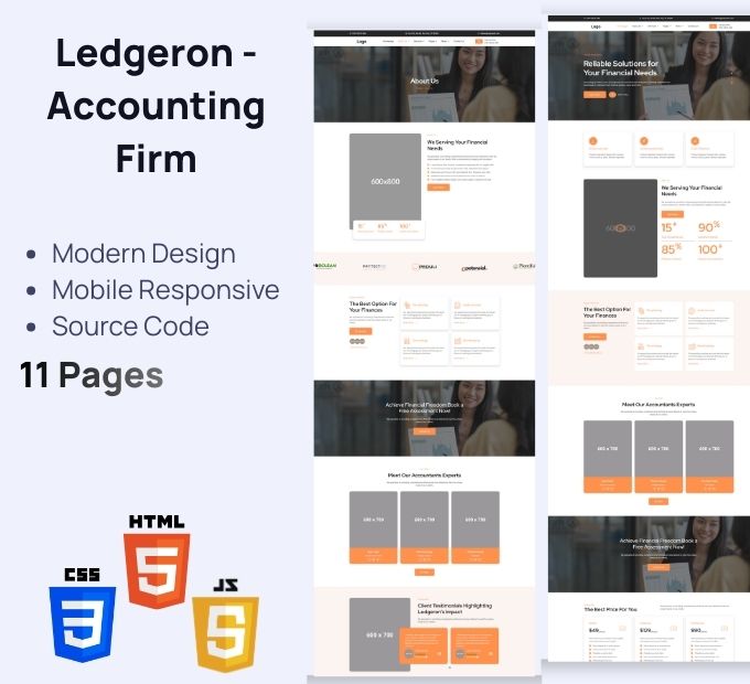Ledgeron – 会计事务所 高级 HTML 模板