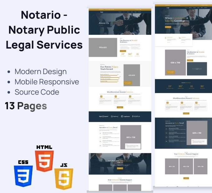 Notario – 公证服务与法律服务 高级 HTML 模板
