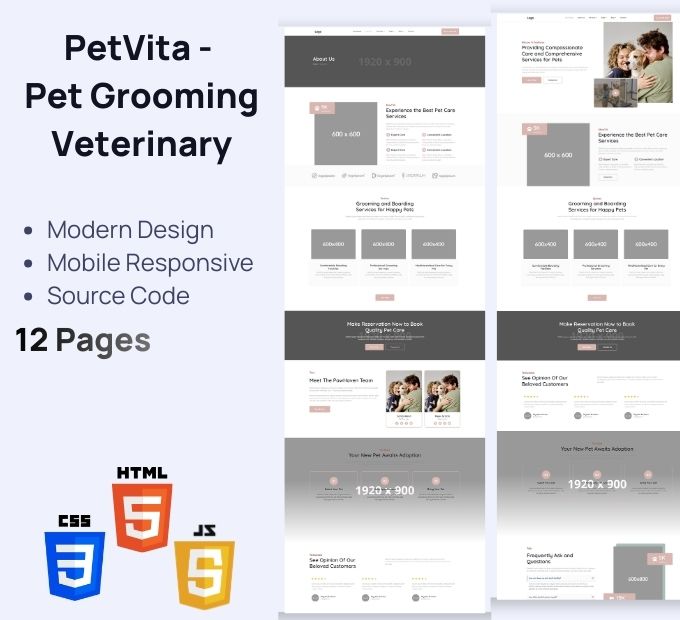 PetVita – 宠物美容与兽医服务 优雅 HTML 模板