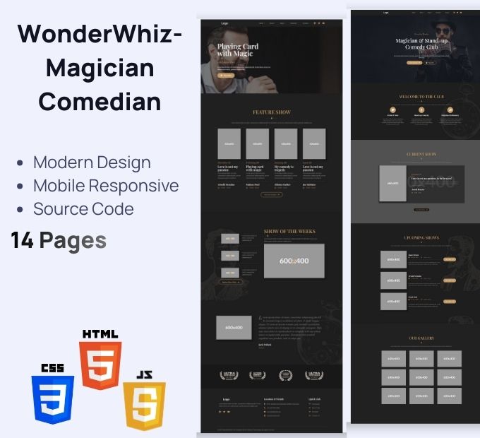 WonderWhiz – 魔术师与喜剧演员 基础 HTML 模板