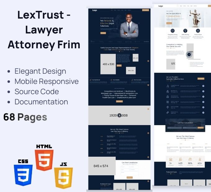 LexTrust – 律师事务所与律师 优雅 HTML 模板