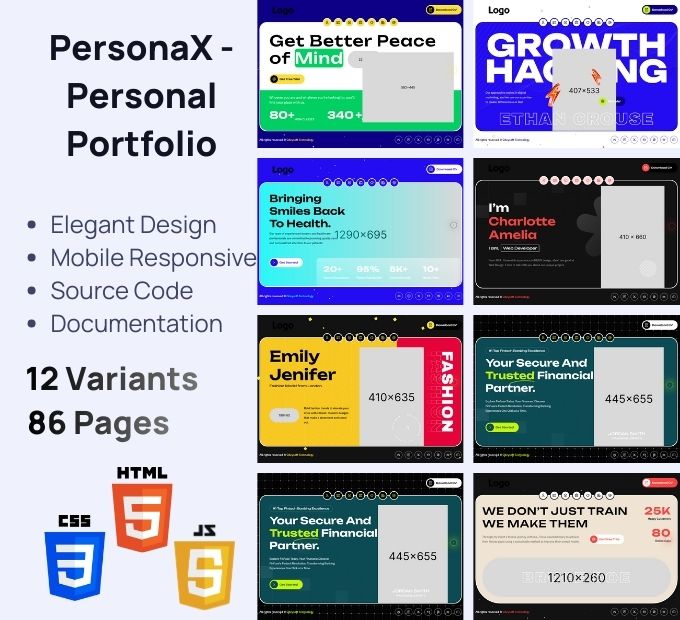 PersonaX – Pek Portfolio Peribadi HTML