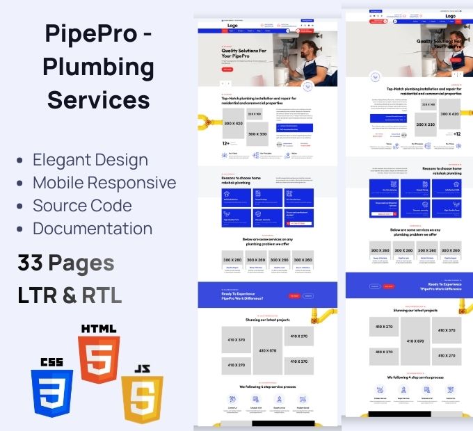 PipePro – Perkhidmatan Paip HTML Elegan