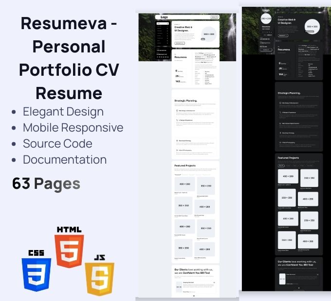 Resumeva – Pek Portfolio Peribadi, CV & Resume HTML