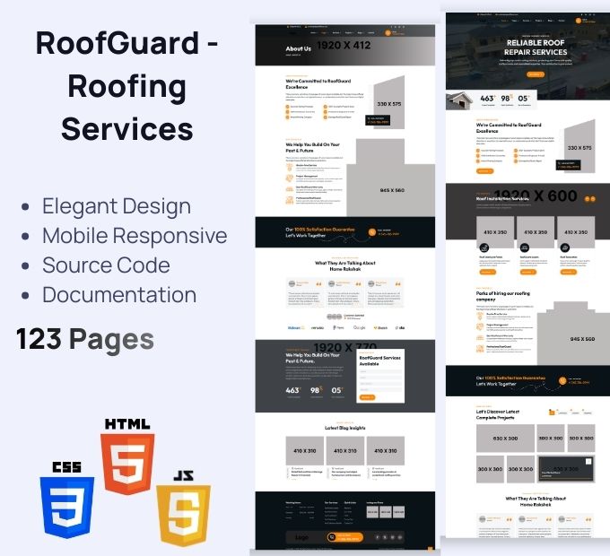 RoofGuard – Perkhidmatan Bumbung HTML Elegan